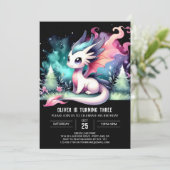 Invitation Fun Watercolor Dragon Anniversaire (Debout devant)