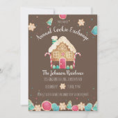 Invitation Fun Watercolor Gingerbread Holiday Cookie Exchange (Devant)
