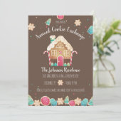 Invitation Fun Watercolor Gingerbread Holiday Cookie Exchange (Debout devant)
