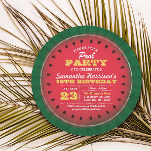 Invitation Fun Watermelon Summer Pool Party N'importe quel âg