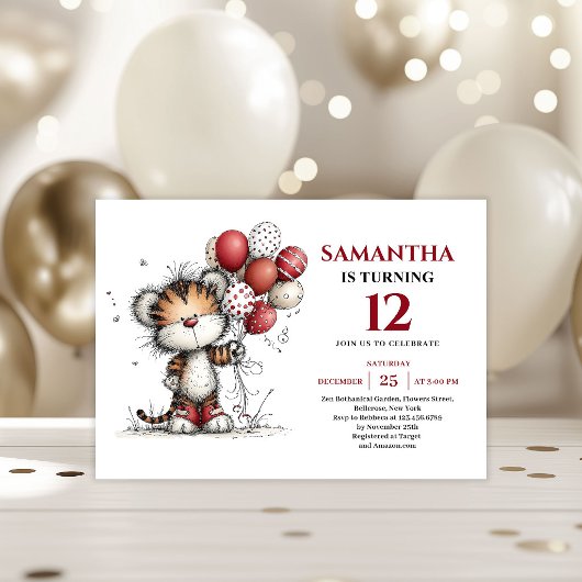 Invitation Fun whimsical animals theme kids birthday invites