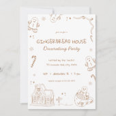 Invitation Fun Whimsical Gingerbread Maison Décoration Party (Devant)