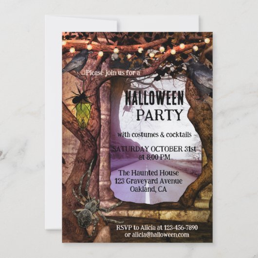Invitation Fun Whimsical Scary Halloween Party (Dos)