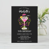 Invitation Fun Whimsical Summer Cocktail Anniversaire (Debout devant)