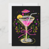 Invitation Fun Whimsical Summer Cocktail Anniversaire (Dos)