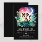 Invitation Fun Whimsical Tiger Anniversaire (Devant / Derrière)