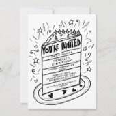 Invitation Fun Whimsical unique main tiré gâteau d'anniversai (Devant)