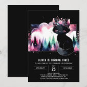 Invitation Fun Whimsy Chat Anniversaire (Devant / Derrière)