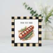 Invitation Fun wiener rôti grillé hot party personnalisable (Debout devant)