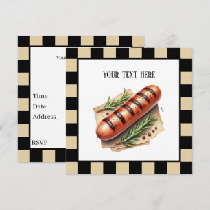 Invitation Fun wiener rôti grillé hot party personnalisable