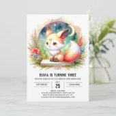 Invitation Fun Wild Fox Anniversaire numérique (Debout devant)