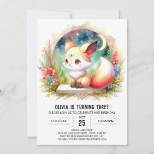Invitation Fun Wild Fox Anniversaire numérique