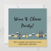 Invitation Fun Wine and Cheese Party - avec citation (Devant)