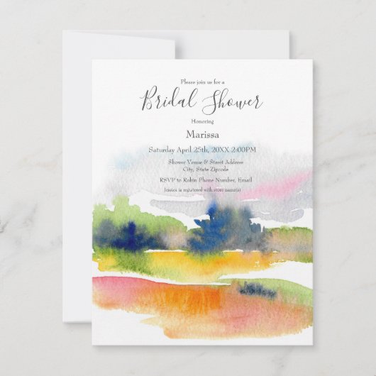 Invitation 'Fun with Watercolor Brushstrokes' Abstrait Invit (Devant)