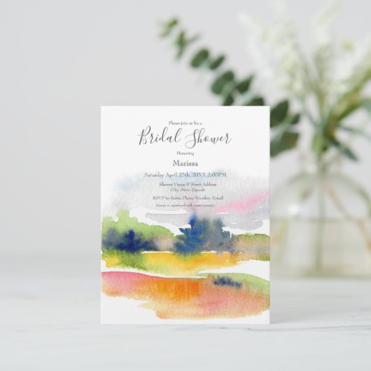 Invitation 'Fun with Watercolor Brushstrokes' Abstrait Invit (Debout devant)