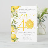 Invitation Fun Zesty Lemon fête du 40e anniversaire (Debout devant)