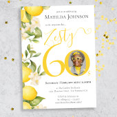 Invitation Fun Zesty Lemon Photo 60th Birthday Party