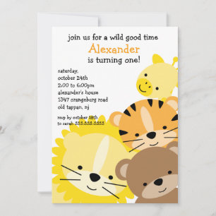 Invitation Fun Zoo fête d'anniversaire