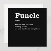 Invitation Funcle Funny Uncle Family Member Best Uncle Gift (Devant / Derrière)