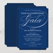 Invitation FUNDRAISING GALA élégant événement fancy script ma (Devant / Derrière)