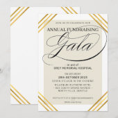 Invitation FUNDRAISING GALA événement fancy cadre or ivoire (Devant / Derrière)