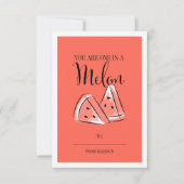 Invitation Fundy Pun de Fruit Melon Classroom Valentine Card (Devant)