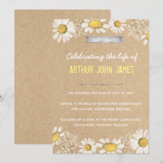 Invitation funèbre de partie (Devant / Derrière)