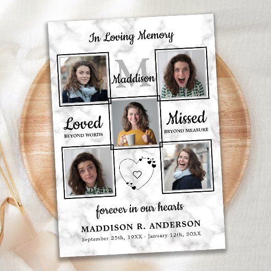 Invitation Funérailles 5 Photos Célébration Mémorial De La Vi