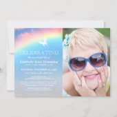 Invitation Funérailles arc-en-ciel | Célébration de la vie ph (Devant)