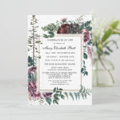 Invitation Funérailles Bourgogne Fête du Pin Floral Célébrati (Debout devant)