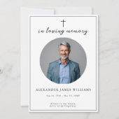 Invitation Funérailles catholiques en mémoire d'amour (Devant)