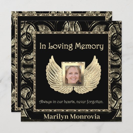 Invitation Funérailles / Célébration de la vie Avis Invitatio (Devant / Derrière)