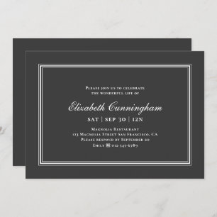 Invitation Funérailles commémoratives classiques et simples e