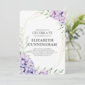 Invitation Funérailles commémoratives Hydrangea Lilac Floral (Debout devant)