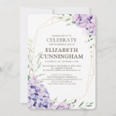 Invitation Funérailles commémoratives Hydrangea Lilac Floral (Devant)