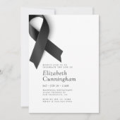 Invitation Funérailles commémoratives Moderne Simple Noir Rub (Devant)