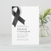 Invitation Funérailles commémoratives Moderne Simple Noir Rub (Debout devant)