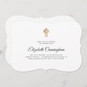 Invitation Funérailles commémoratives modernes avec la Croix  (Devant / Derrière)