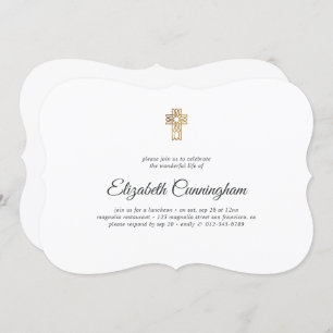 Invitation Funérailles commémoratives modernes avec la Croix