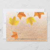 Invitation Funérailles de feuilles d'automne rustiques | Célé (Dos)
