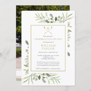 Invitation Funérailles de Golfer Célébration de la verdure de