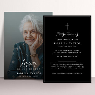 Invitation Funérailles de la Croix catholique   Photo commémo