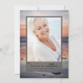 Invitation Funérailles de la photo de l'océan du coucher du s (Devant)