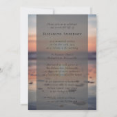 Invitation Funérailles de la photo de l'océan du coucher du s (Dos)