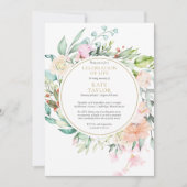 Invitation Funérailles de la photo florale Fête de la vie (Devant)