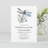 Invitation Funérailles de libellules Célébrer la vie (Debout devant)