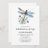 Invitation Funérailles de libellules Célébrer la vie (Devant / Derrière)