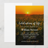 Invitation Funérailles des tournesols | Célébration de la vie (Devant / Derrière)