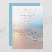Invitation Funérailles d'Ocean Beach Fête de la vie (Devant / Derrière)