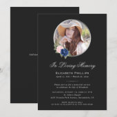 Invitation Funérailles du service commémoratif de photos flor (Devant / Derrière)